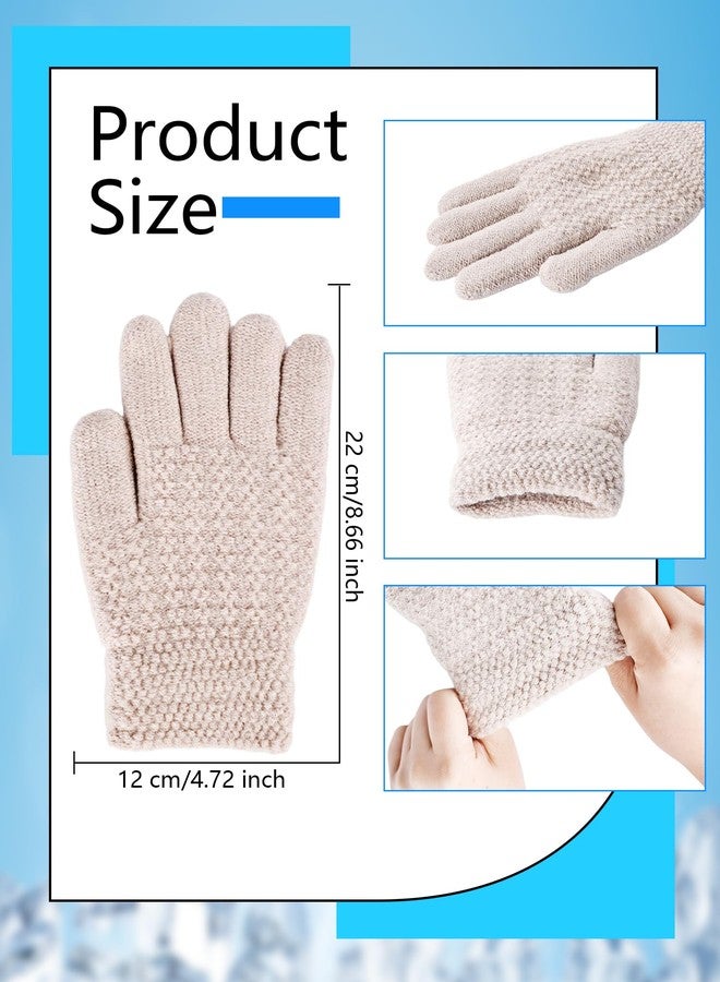 Skyebed 6 Pairs Winter Touchscreen Gloves Thick Thermal Knit Warm Gloves for Womens Mens Adult Cold Weather, 6 Colors - Image 2